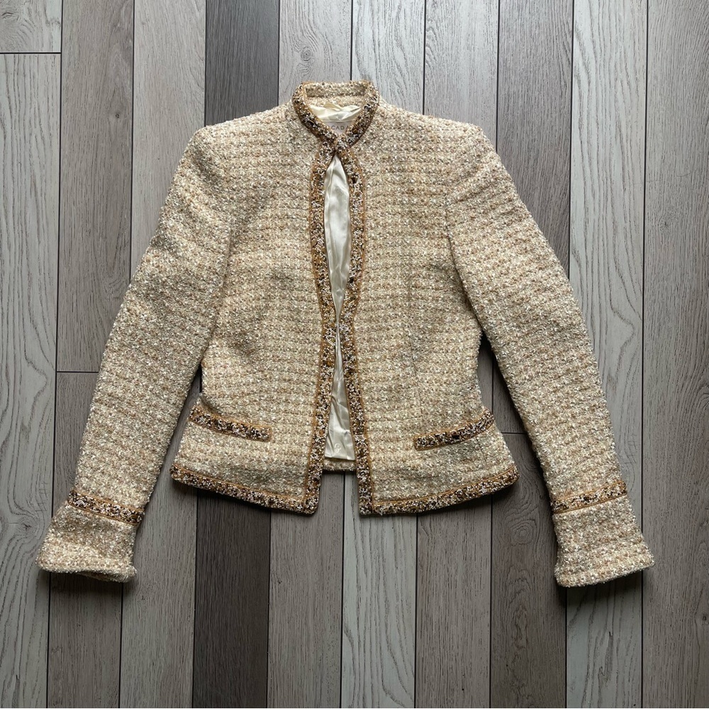 ESCADA Elegant Cream Tweed Women's Jacket